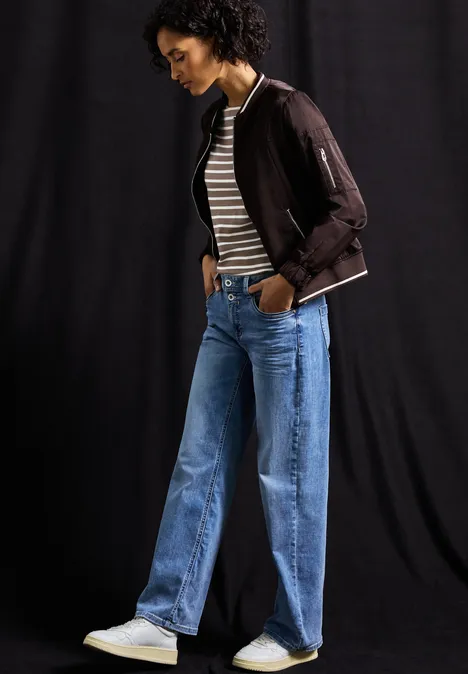 Gestreiftes Basic Shirt silk brown