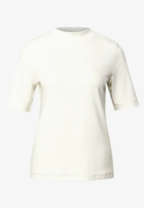 T-shirt à structure côtelée off white