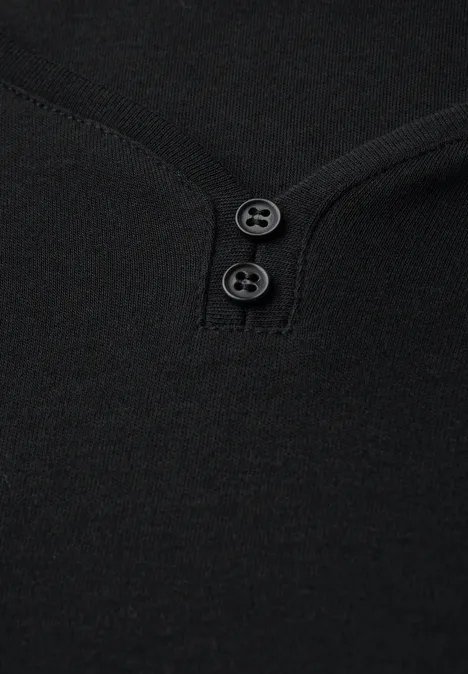 Basic Shirt mit Knopfdetail Black