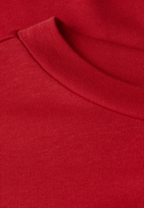 Basic T-Shirt mit Raffung racing red