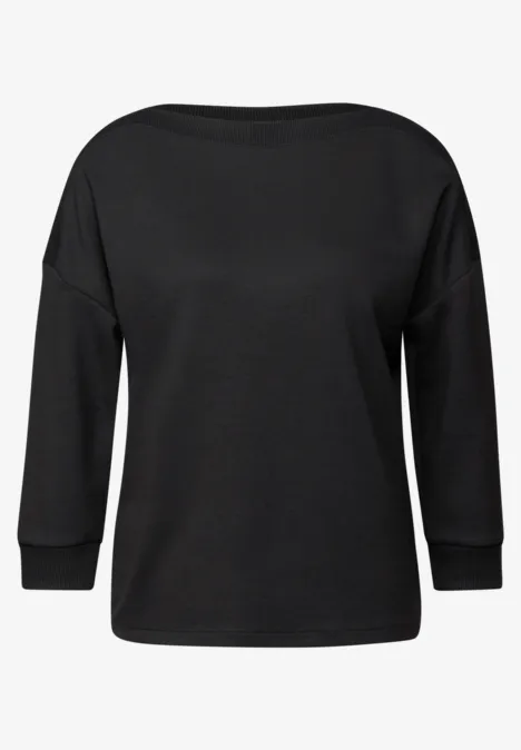 T-shirt avec encolure en U Black