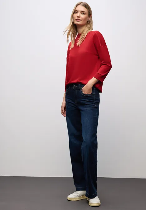 Shirt mit U-Boot-Ausschnitt racing red