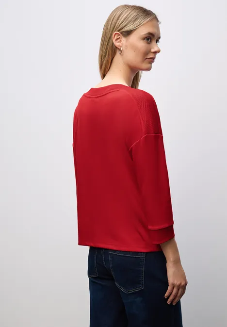 Shirt mit U-Boot-Ausschnitt racing red