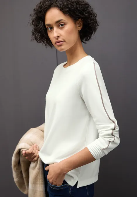 Shirt mit Tape Details off white