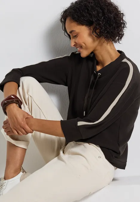 T-shirt ottoman avec tape deep roast brown