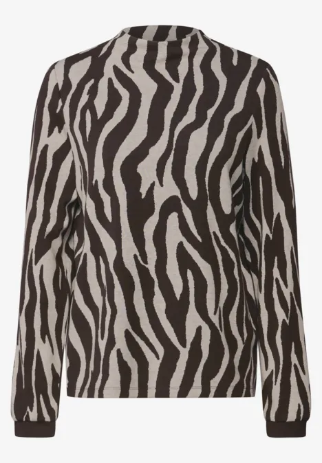 Shirt mit Zebra Print deep roast brown
