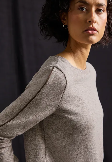 T-shirt avec détails tape silk brown mel.