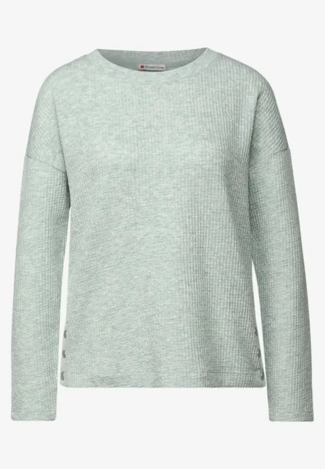 Strukturshirt mit Knöpfen serene green mel.