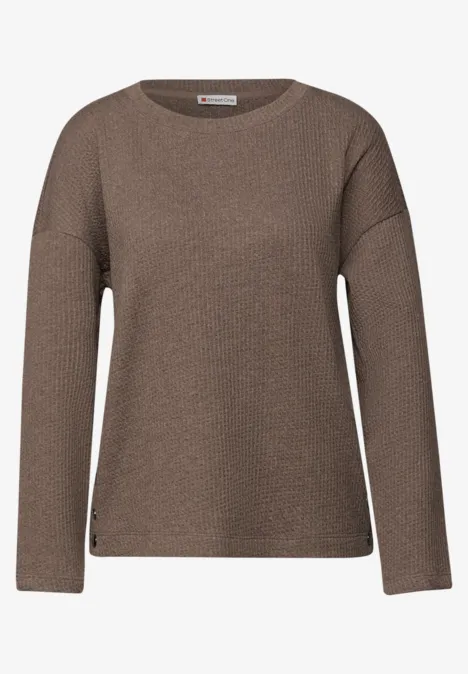 Strukturshirt mit Knöpfen silk brown mel.