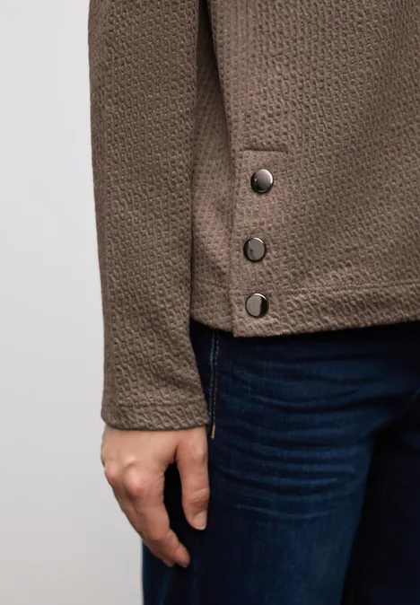 Strukturshirt mit Knöpfen silk brown mel.