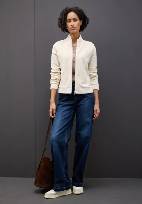 Corduroy jas met rits soft beige