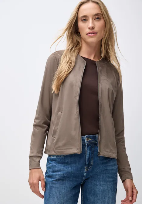 Veloursjacke mit Taschen silk brown