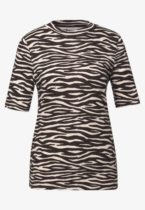 T-shirt avec imprimé zèbre deep roast brown