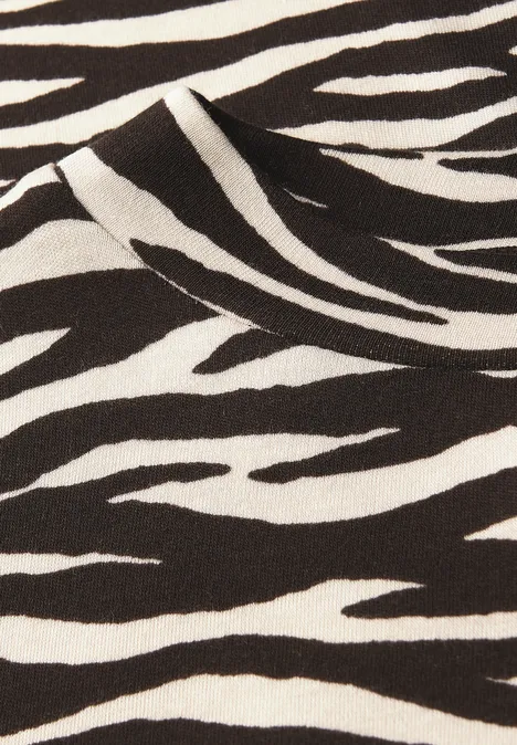 T-Shirt mit Zebra Print deep roast brown