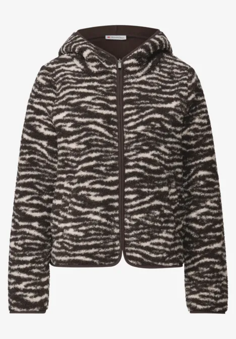 Teddy-Jacke mit Kapuze deep roast brown