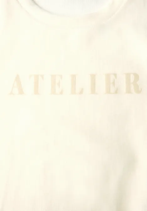 Feincord-Shirt mit Wording soft beige