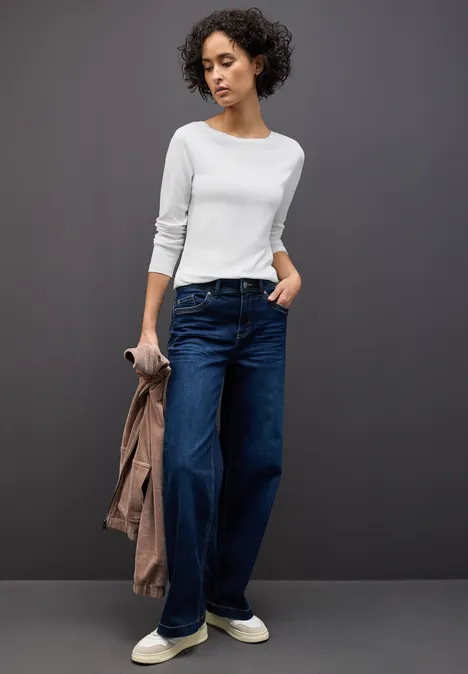 Basic shirt met lange mouwen White