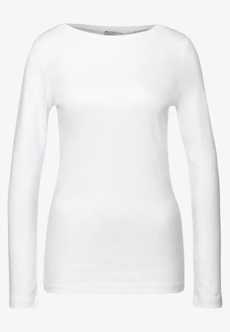 Basic shirt met lange mouwen White