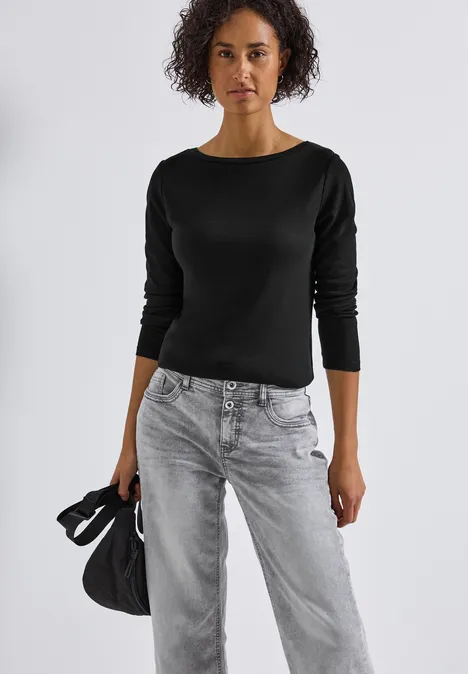Basic Langarmshirt Black