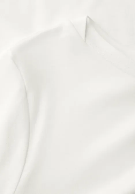Basic Langarmshirt off white