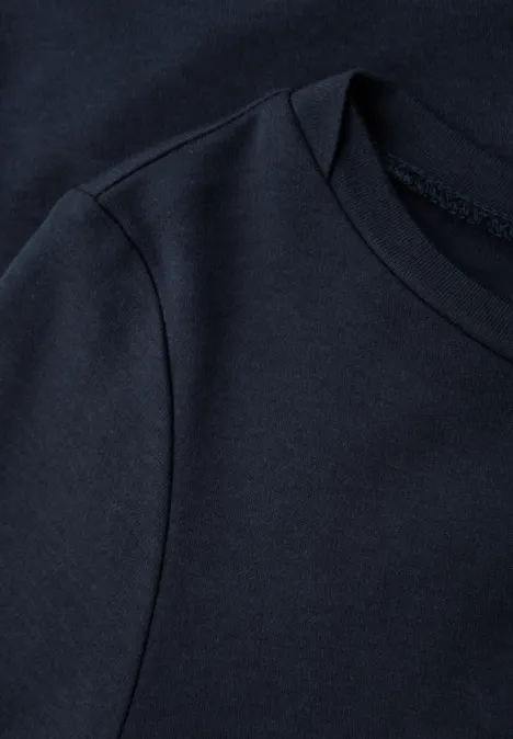 Basic Langarmshirt deep blue