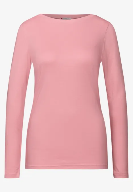 Basic Langarmshirt powder pink