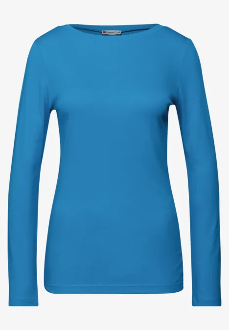 Basic Langarmshirt polaris blue