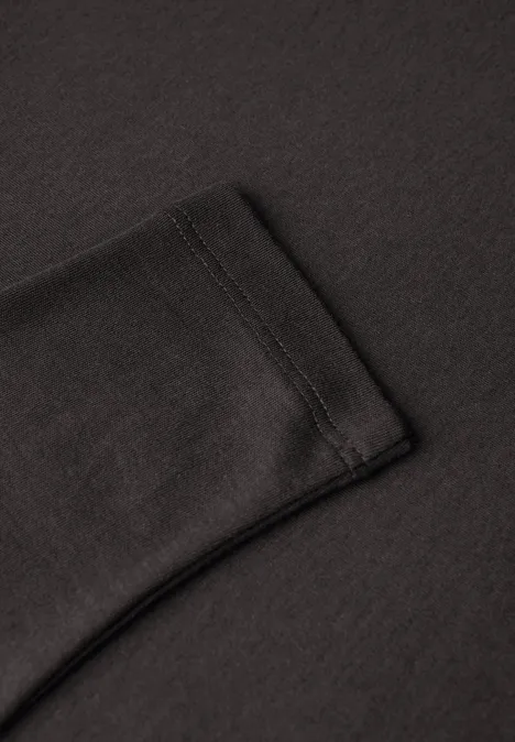 Basic Langarmshirt darkest brown