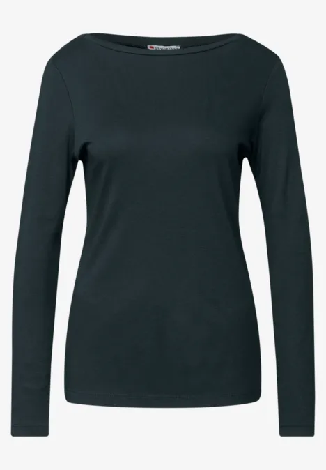 Basic Langarmshirt evernight green