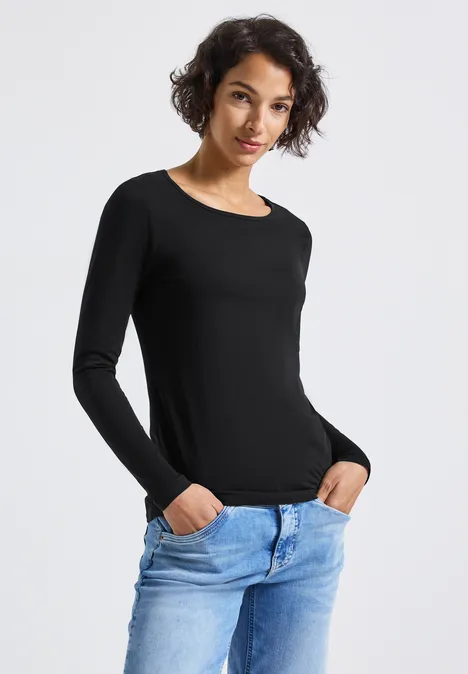 Basic shirt met lange mouwen Black