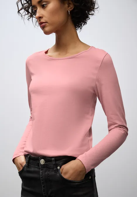 Basic shirt met lange mouwen powder pink