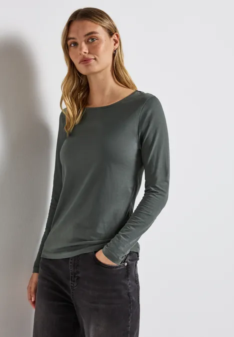 Basic Langarmshirt balsam green