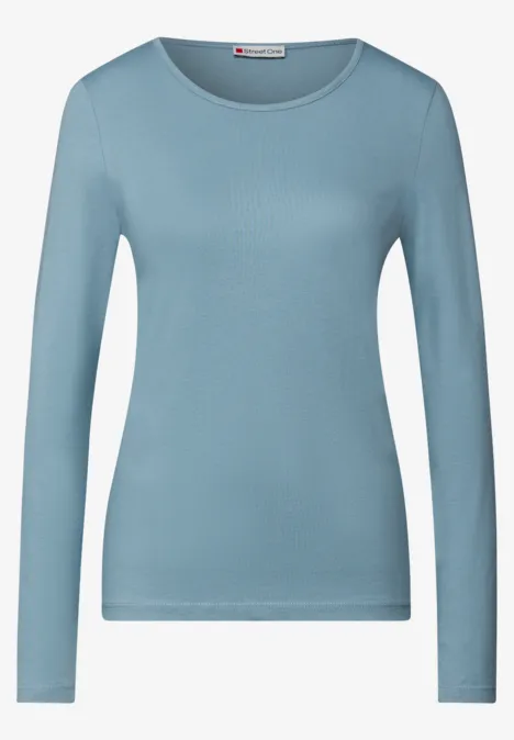 Basic Langarmshirt glacier blue