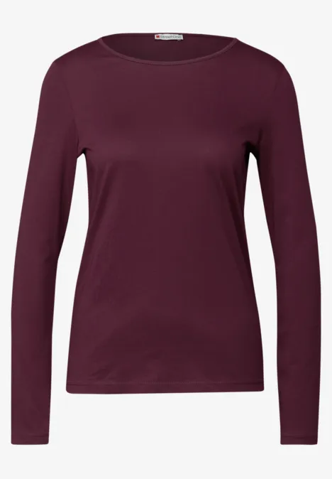 Basic Langarmshirt noble red