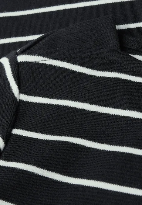 Gestreiftes Basic Shirt Black