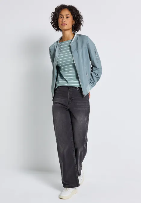 Gestreiftes Basic Shirt arona blue