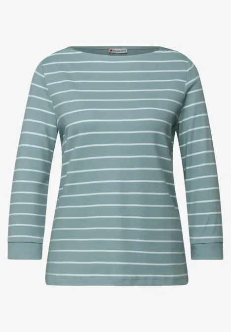 Gestreiftes Basic Shirt arona blue