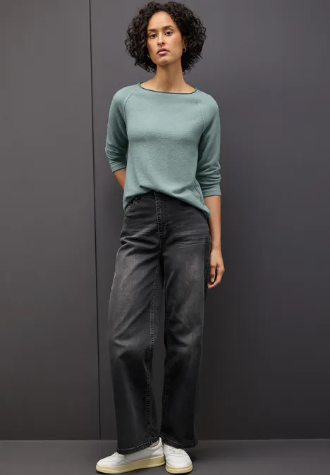 Softes Melange Shirt nile blue mel.