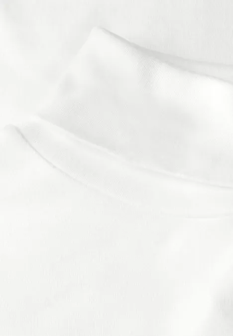 Basic Rollkragen-Shirt off white