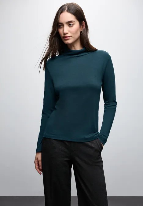 Basic Rollkragen-Shirt tide blue