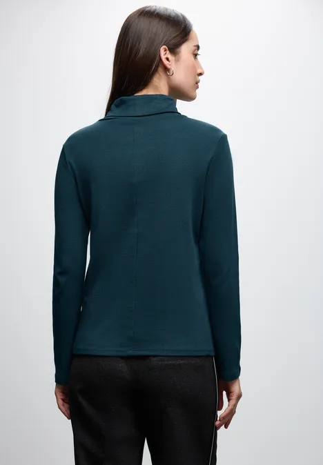 Basic Rollkragen-Shirt tide blue