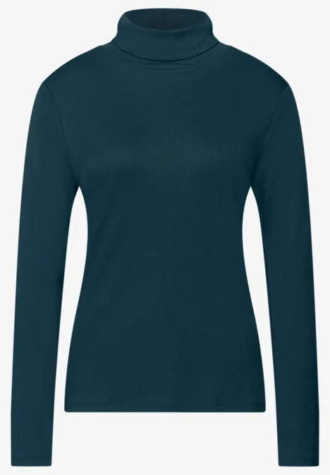 Basic Rollkragen-Shirt tide blue