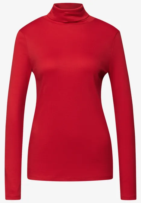 Basic Rollkragen-Shirt racing red