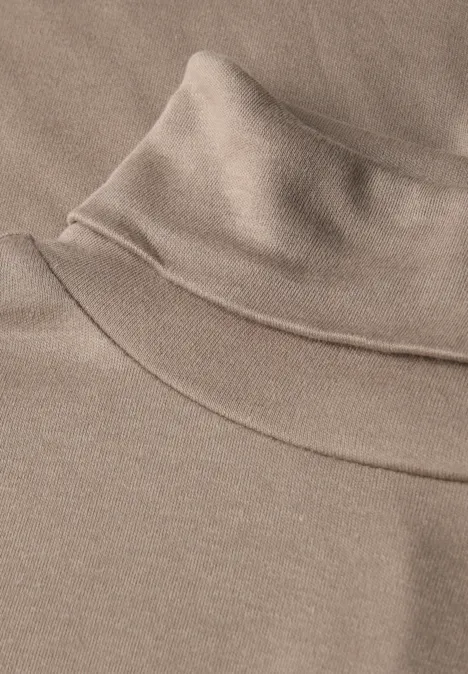 Basic Rollkragen-Shirt bark brown