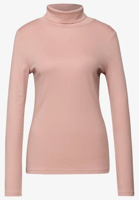 Basic Rollkragen-Shirt faded rose