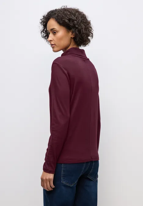 Basic Rollkragen-Shirt noble red