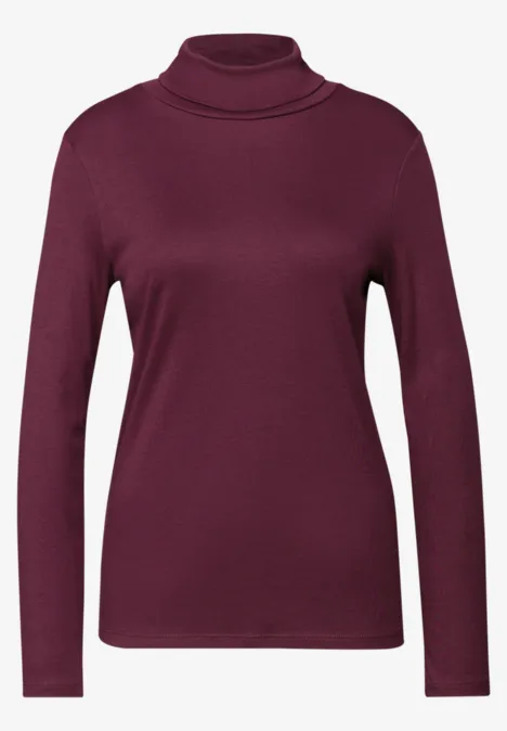 Basic Rollkragen-Shirt noble red