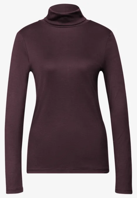 Basic Rollkragen-Shirt jazz berry