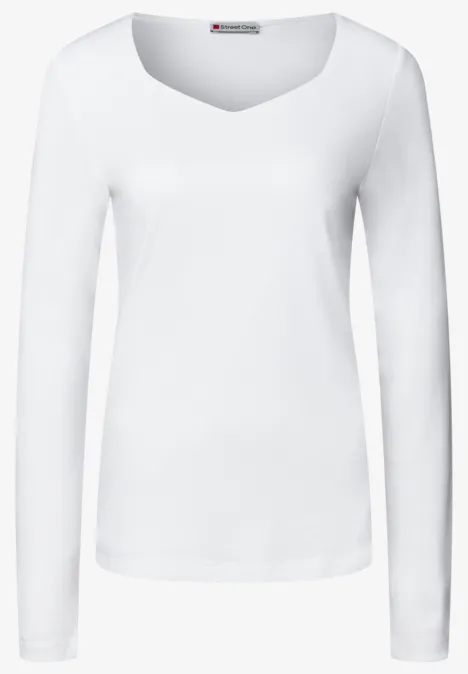 Shirt mit Carrée Ausschnitt White