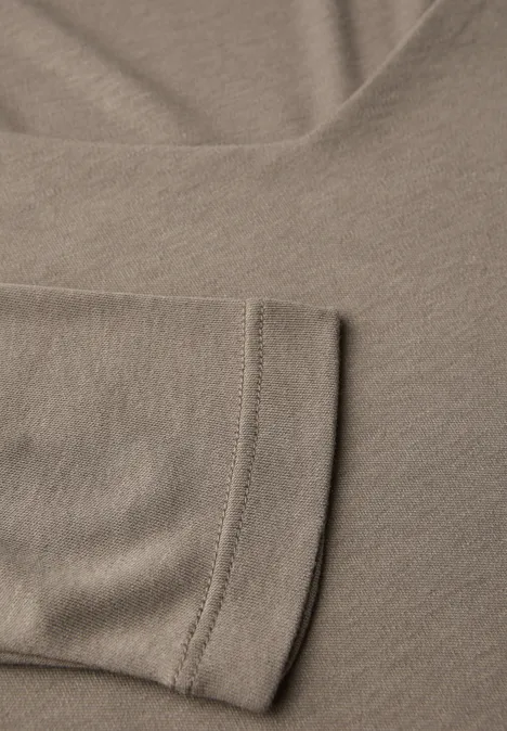 Shirt mit Carrée Ausschnitt bark brown